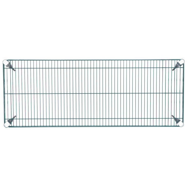 A close-up of a Metroseal wire shelf grid.