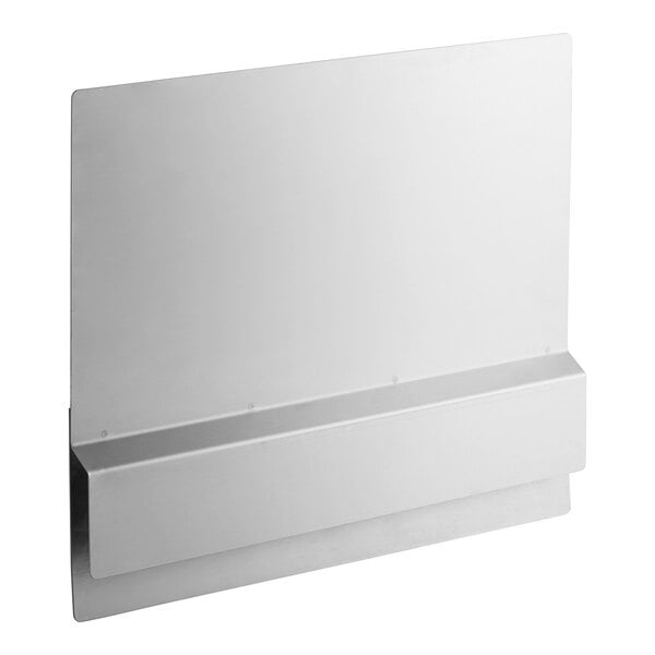 A white metal rectangular Frymaster splash shield.