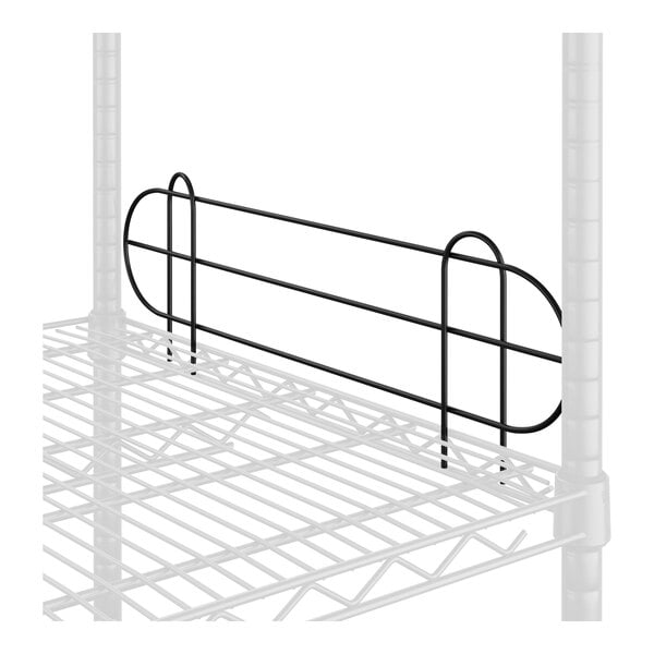 A Regency black metal wire shelf ledge.