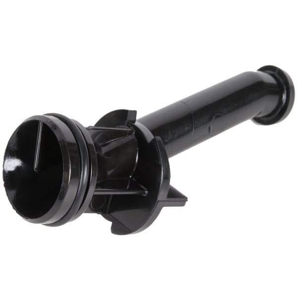 A black plastic Bunn nozzle assembly with a small pipe and nozzle.