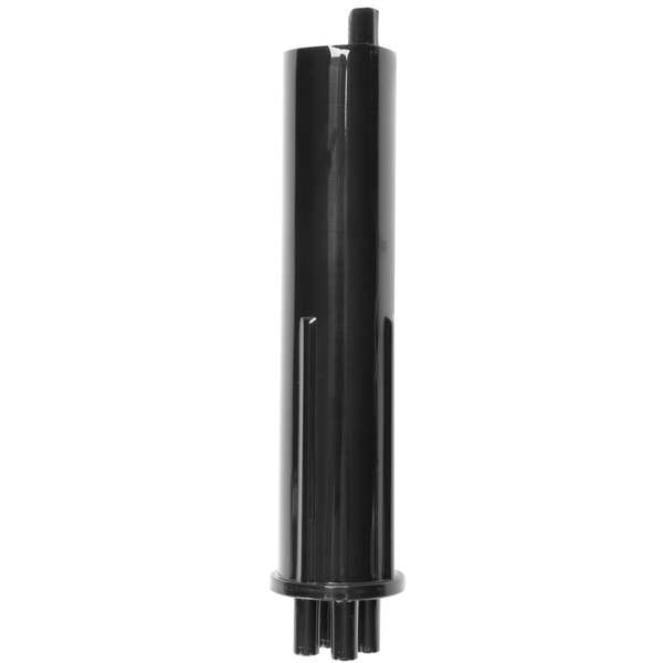 A black plastic cylinder with metal nozzles.