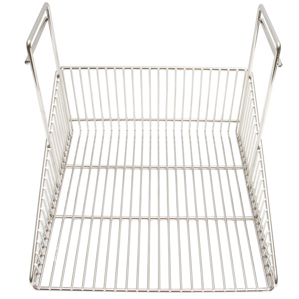 A Frymaster wire chicken fryer basket with handles.