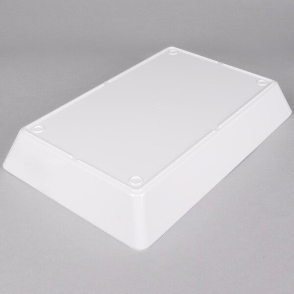 A white rectangular American Metalcraft melamine serving bowl.