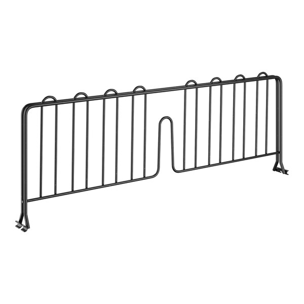 A black metal Regency wire shelf divider with two bars.