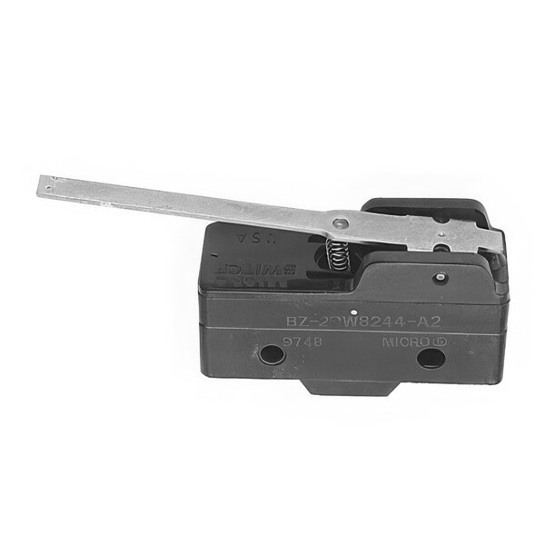 A black and silver Waring micro switch with a metal handle.