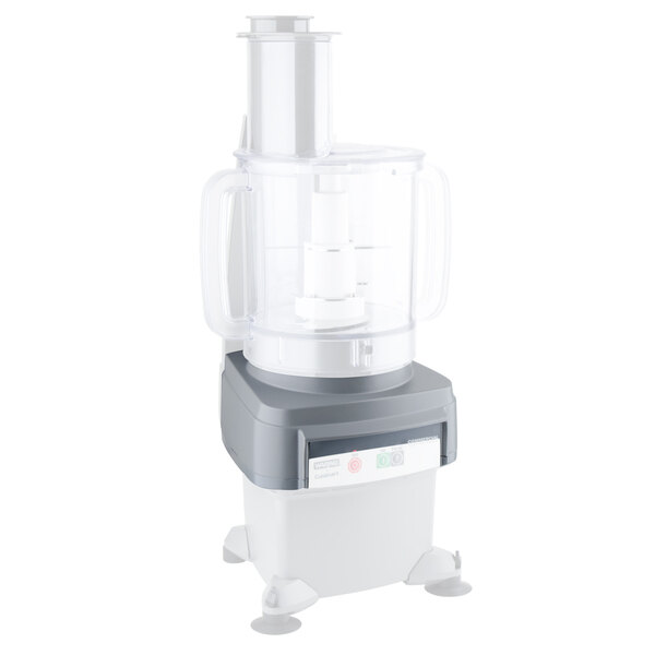 The top housing for a Waring commercial food processor with white and silver accents.