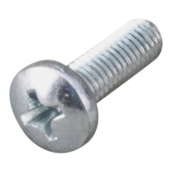 A close-up of a Waring screw with a metal head.