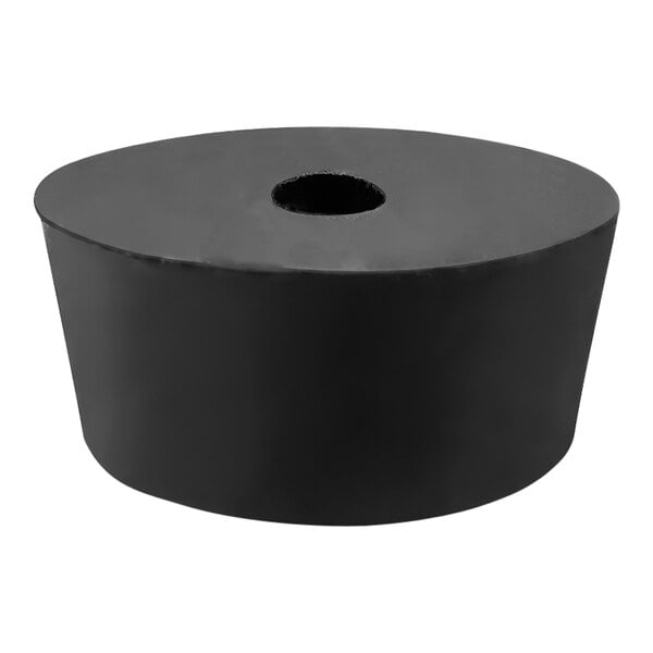 A black rubber cylinder with a hole at one end.