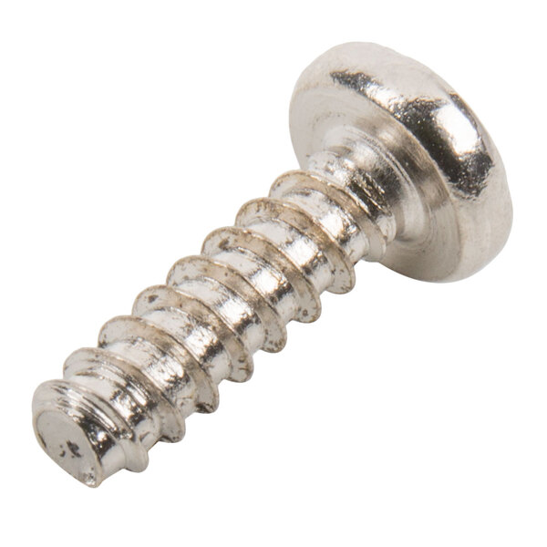 A close-up of a silver Waring screw.