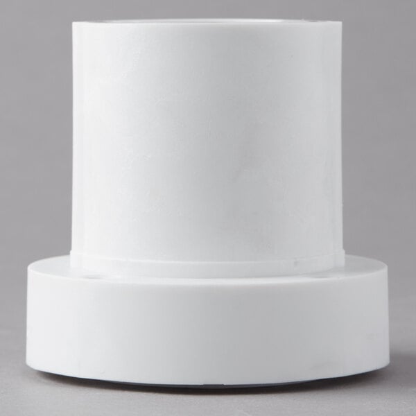 A white plastic cylinder with a white cap.