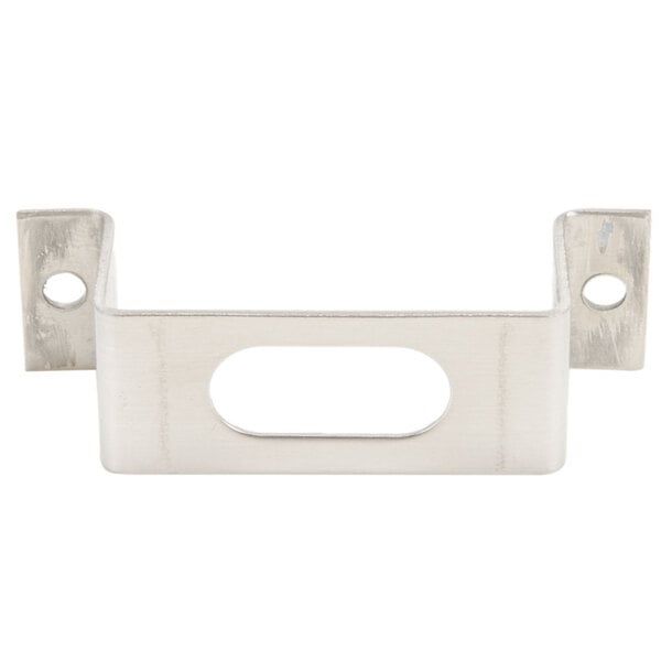 A metal bracket for a ARY VacMaster vacuum packaging machine with holes in the corners.
