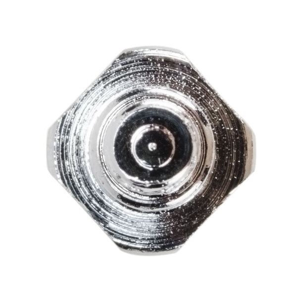 A close up of a metal ARY VacMaster screw and nut assembly.