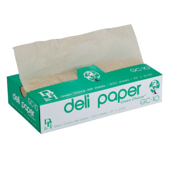 Durable Packaging 12 x 10 3/4 Green Choice Interfolded Kraft Unbleached Brown Soy Wax Deli Sheets - 6000/Case