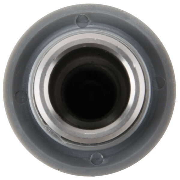 A grey plastic motor sheath with a metal end.