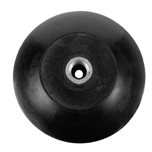 A black rubber suction cup foot with a hole in the center.