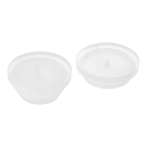 A white plastic container with a white lid.