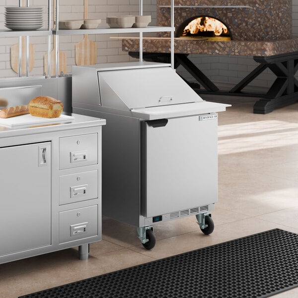 Beverage-Air SPE27HC-12M-B Elite Series 27" 1 Door Mega Top Refrigerated Sandwich Prep Table