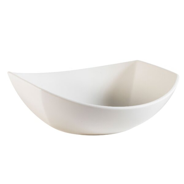A CAC Studio bone white deep oval bowl on a white background.