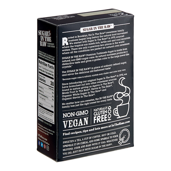 A black box of Sugar in the Raw with white text.