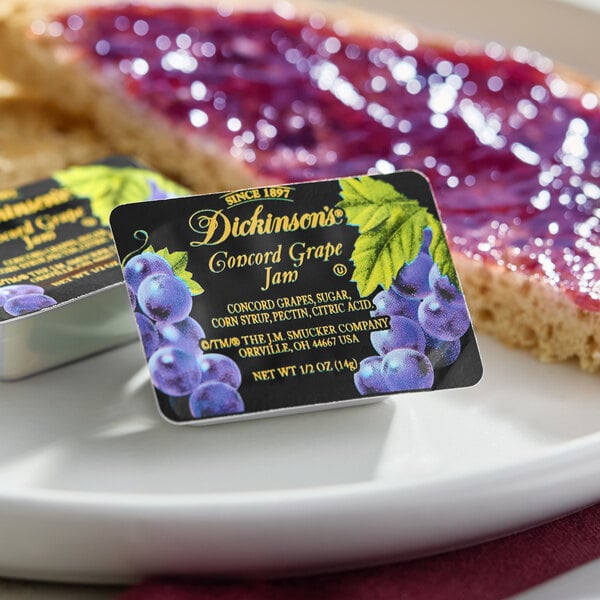Dickinson's Pure Concord Grape Jam .5 oz. Portion Cups - 200/Case