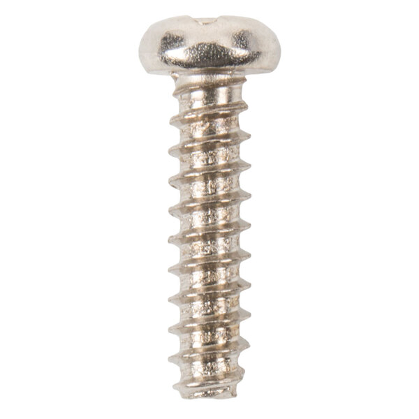 A close-up of a silver Waring screw.