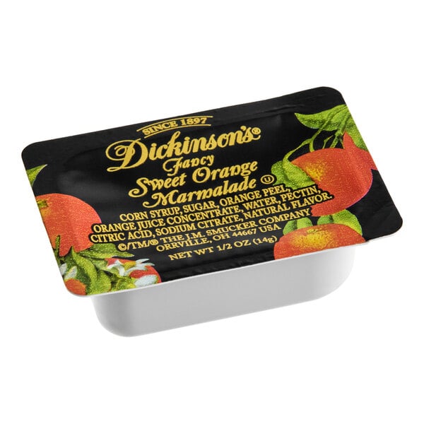 Dickinson's Pure Fancy Sweet Orange Marmalade .5 oz. Portion Cups - 200/Case