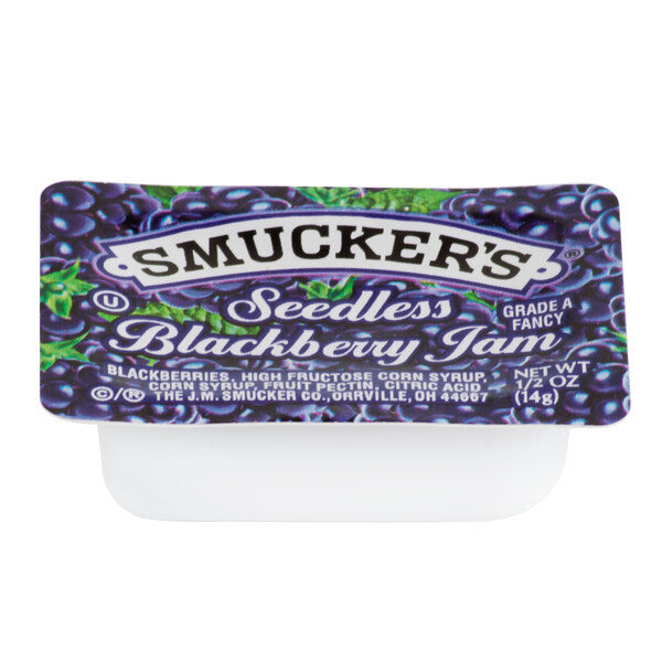 Smucker's Seedless Blackberry Jam .5 oz. Portion Cups - 200/Case