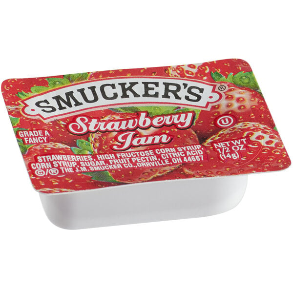 Smucker's Strawberry Jam .5 Oz. Portion Cups - 200/Case