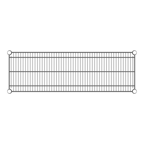 A black metal rack with metal rods.