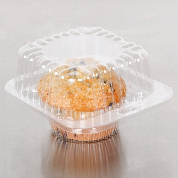 InnoPak 2 Compartment Clear Hinged Cupcake / Muffin Container - 24