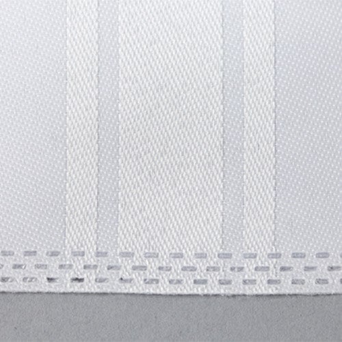 A close-up of a white fabric with a translucent window.