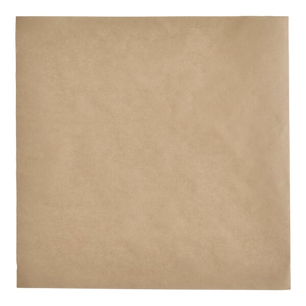 A brown square paper liner with a tan surface.