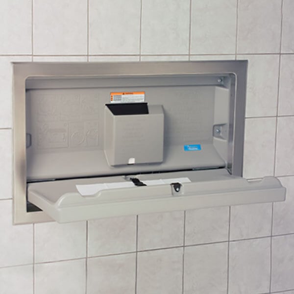 recessed baby changing station