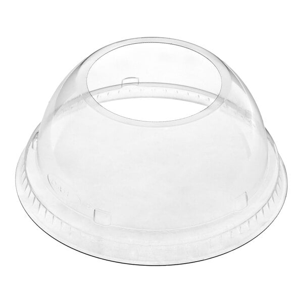 Dart 16LCDHX Clear PET Dome Lid with 2" Hole - 1,000/Case