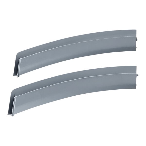 A pair of grey curved plastic strips.