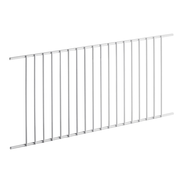 A white metal divider with long thin bars.