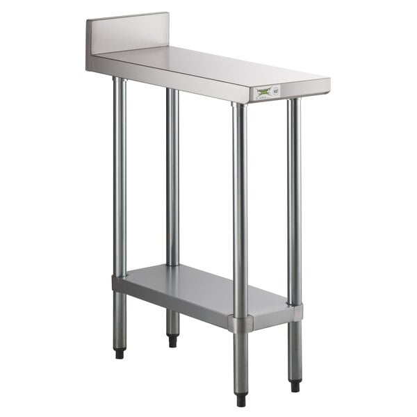 Regency 30 x 15 18-Gauge 304 Stainless Steel Equipment Filler Table with  Backsplash and Galvanized Undershelf