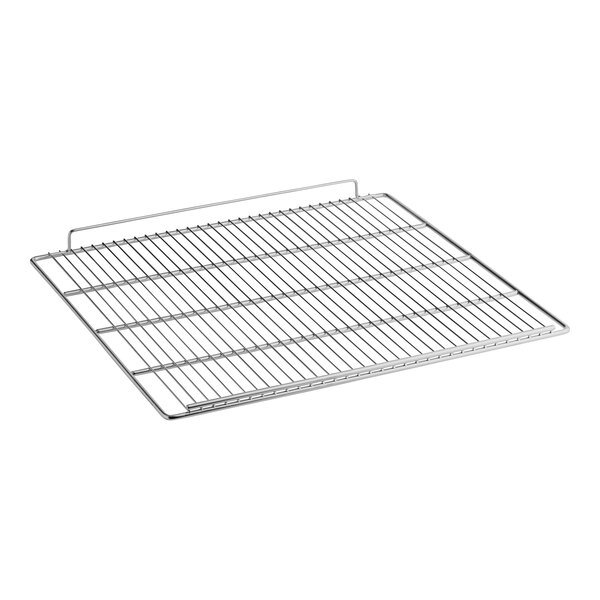 A Turbo Air stainless steel wire shelf with a grid on it.