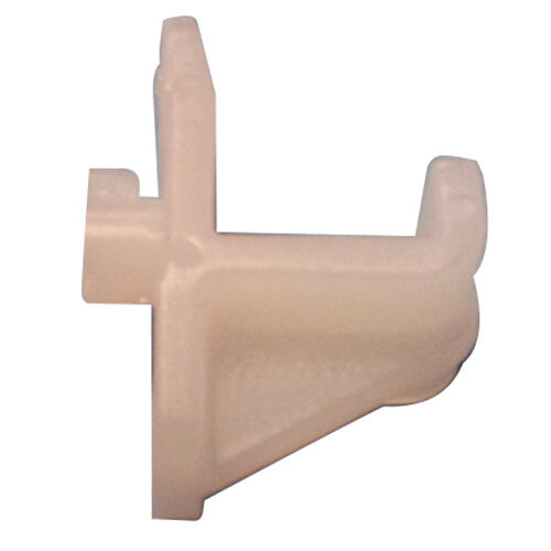 A white plastic Turbo Air shelf clip.