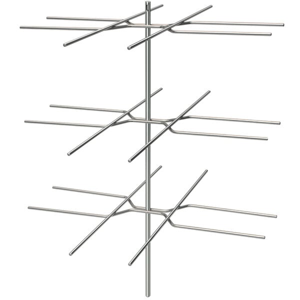 A white metal Hatco 3 tier pretzel rack.