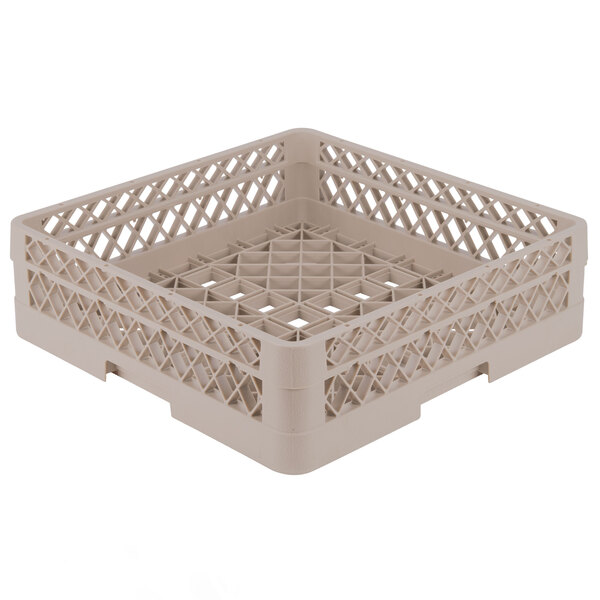 A beige plastic grid with holes.
