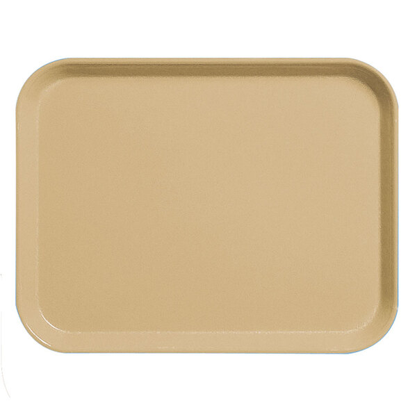 a tan tray with a blue background