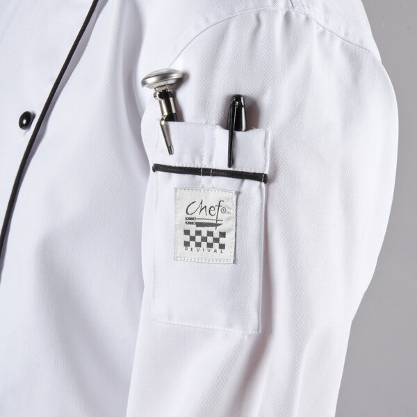 a close up of a chef's uniform