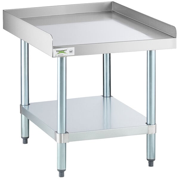 Regency 30 x 24 16-Gauge Stainless Steel Equipment Stand with Galvanized  Undershelf, 10 Plate Shelf, and 10 Stainless Steel Adjustable Work Surface