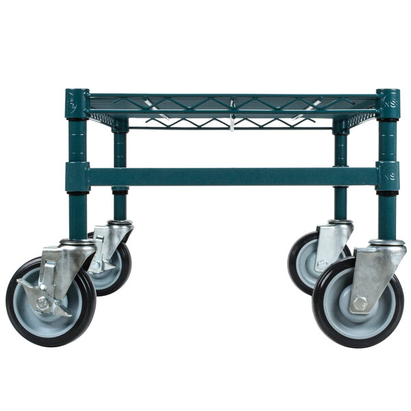 Regency 18" x 36" x 14" Green Epoxy Coated Mobile Dunnage Rack Kit with