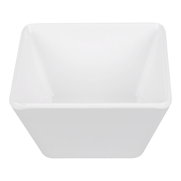American Metalcraft Endurance 23 oz. White Square Melamine Serving Bowl - 4/Case