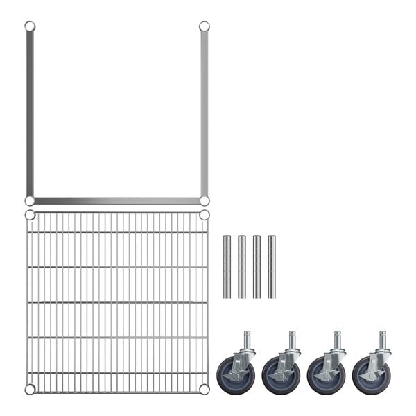 A Regency chrome plated mobile dunnage rack with a tubular metal frame and wheels.