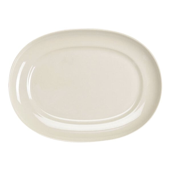 Homer Laughlin from Steelite International 10" x 7 9/16" Ivory (American White) Oval China Platter - 24/Case