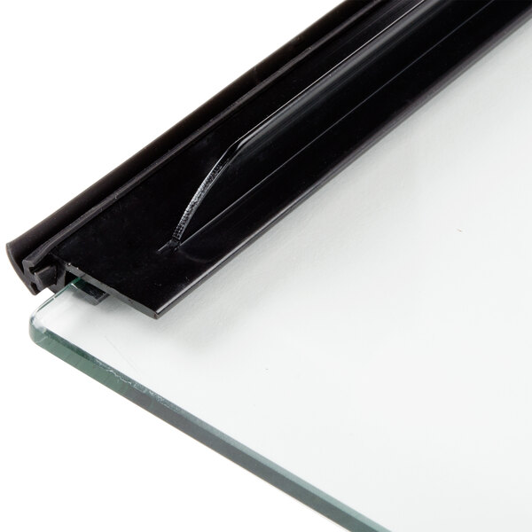 The front right glass door for a Vollrath countertop food warmer with a black metal bar handle.