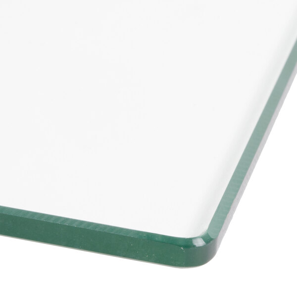 A green rectangular glass door with a white border.